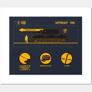 Infographic German super-heavy tank E-100 Posters and Art